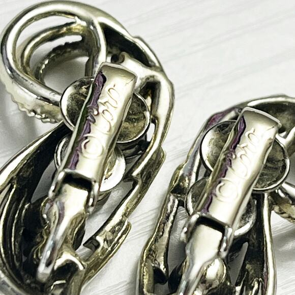 Coro Vintage Purple Crystal Pea Pod Clip Earrings - Picture 6 of 6